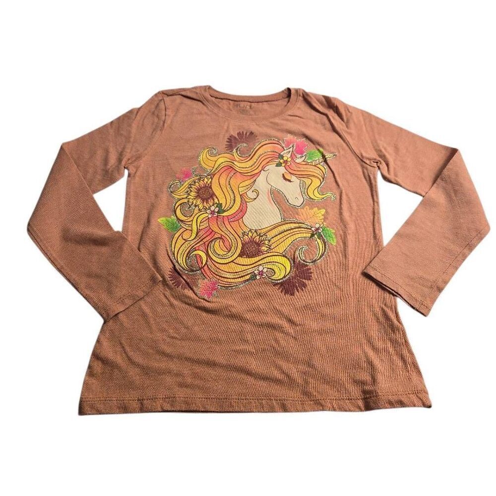 Children's Place Thanksgiving Fall Unicorn shirt M7/8